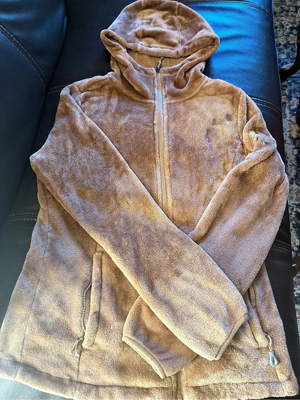 Gerry Teddy Fleece Hooded Jacket in Brown